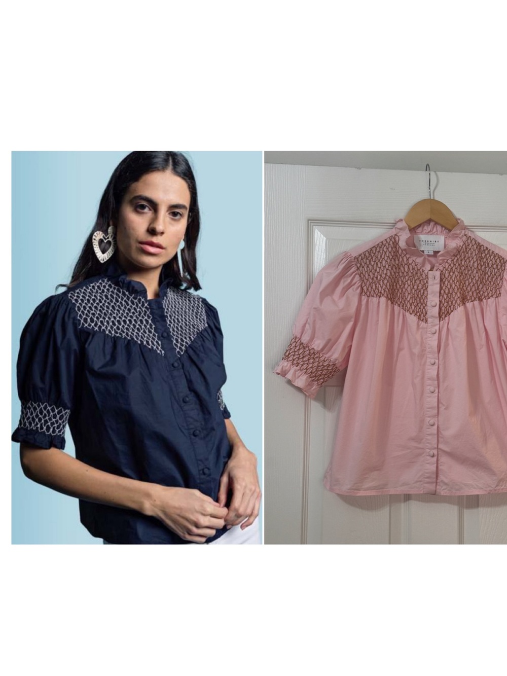 The Shirt by Rochelle Behrens- Nicole smocked top